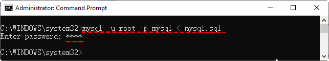 恢复单个MySQL数据库 CMD