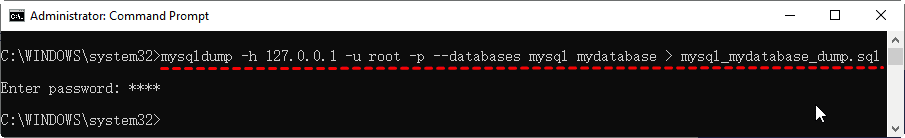 mysqldump 备份多个数据库 CMD