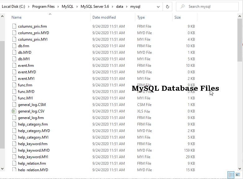 MySQL数据库文件