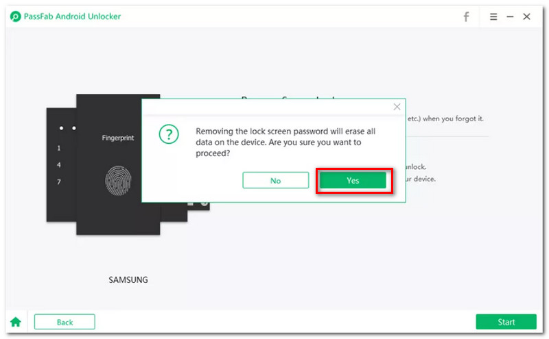 PassFab Android 解锁器是按钮